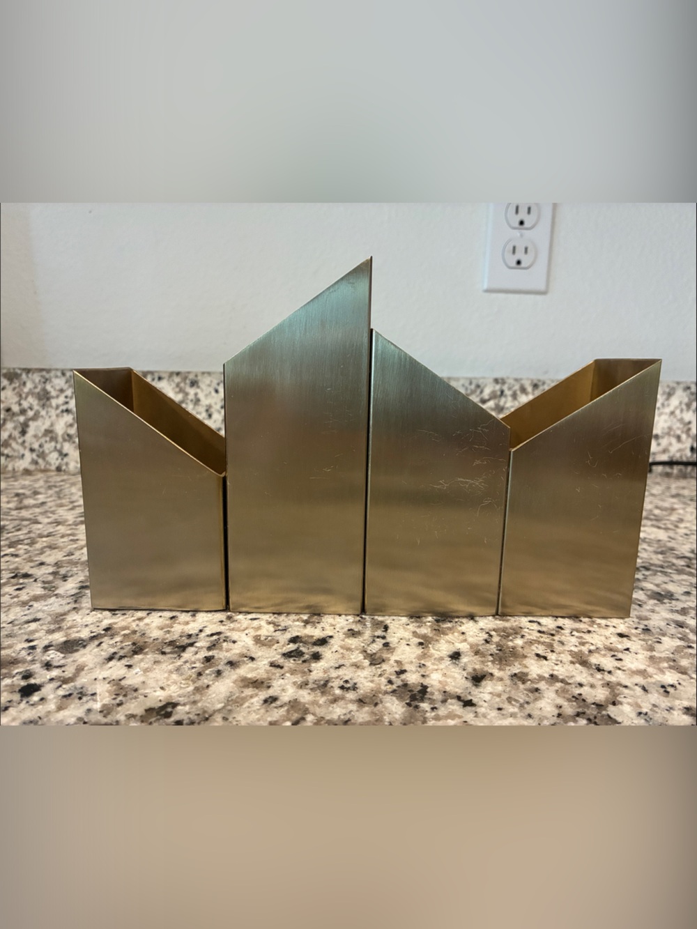 Gold Metal Desktop Organizer Set